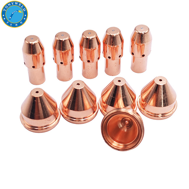 10PCS Copper Electrode 0558005220 and Nozzle 0558005219 Kit 1.3 70A ESAB PT37 PT-38 Plasma Cutting Torch Consumables Spare Part