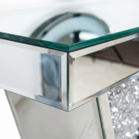 Table console en verre effet diamant broyé, base en V, luxe moderne pour salon, villa, hôtel