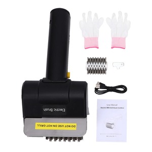 Brosse de nettoyage électrique pour <span class=keywords><strong>barbecue</strong></span> 1100 tr/min sans fil, poils en acier inoxydable pour grils à gaz, charbon, céramique et fonte - Product Image 1