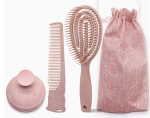 Cepillo Masajeador de Cuero Cabelludo de Paja de Trigo, Cepillo Plano para Champú, Cepillo Desenredante y Set de Peines para Hombres y Mujeres - Product Image 2