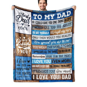 Regalo per la Festa del Papà, da <span class=keywords><strong>Figlia</strong></span> o Figlio, Coperta in Flanella Morbida per Letto, Divano e Poltrona - Product Image 1