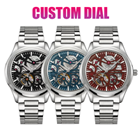 Reloj de Lujo Esqueleto Personalizado OEM, Reloj Mecánico de Acero Inoxidable con Puntero, Reloj de Hombre Resistente al Agua 5 ATM, Proveedor Mayorista