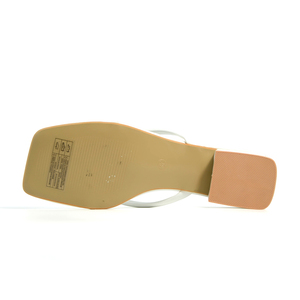 Sandales mules à bout ouvert pour femmes, blanches, à talon bas, style minimaliste, chaussures d'été tendance - Product Image 3