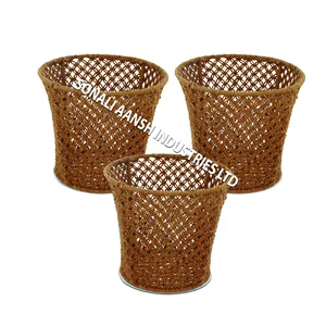 新设计黄麻绳植物篮现代编织篮花盆地板室内花盆黄麻编织储物篮孟加拉国