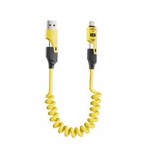 สายเคเบิลสปริง 4 in 1 65W ชาร์จเร็ว ถ่ายโอนข้อมูล สำหรับโทรศัพท์ แท็บเล็ต แล็ปท็อป รองรับ CarPlay รองรับโปรโตคอล PD - Product Image 5