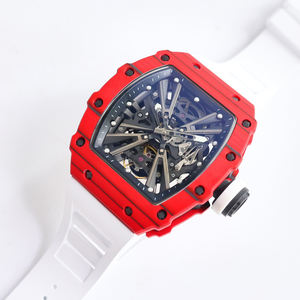 Reloj Automático RM Rojo Blanco 1201 de Fibra de Carbono, Reloj Deportivo Elegante y Moderno, Impresionante y Cómodo para Uso Activo Durante Todo el Día - Product Image 2