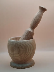 Mortier et pilon en bois faits à la main (moulin à épices) - Product Image 3