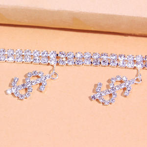 <span class=keywords><strong>Collier</strong></span> hip hop plaqué or blanc, bijou <span class=keywords><strong>ras</strong></span> <span class=keywords><strong>du</strong></span> <span class=keywords><strong>cou</strong></span> à <span class=keywords><strong>Double</strong></span> <span class=keywords><strong>rang</strong></span>ée de diamant scintillant, pendentif en cristal - Product Image 3