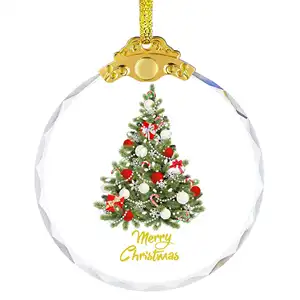 Sublimation K9 Crystal Glass Pendant Christmas Ornament Christmas Gift Hanging Crystal Ornament Crystal Christmas Pendant