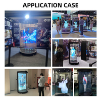 Projecteur Holotube Transparent OEM 3D Holographique pour Interaction Humaine Digitale IA, Boîtier d'Affichage Virtuel Cylindrique, Kiosque Publicitaire Intelligent