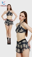 Robe de danse lyrique pour filles, robe de danse de compétition de luxe avec strass, robe de danse grisâtre personnalisable