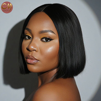 Perruque Bob Courte 13x4 HD Lace Front en Cheveux Humains Pré-Pluckée Sans Colle pour Femmes Noires
