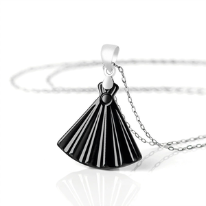 Pendentif en jade en forme d'éventail, imitation émeraude naturelle, en argent S925 et jade de qualité glace. - Product Image 4