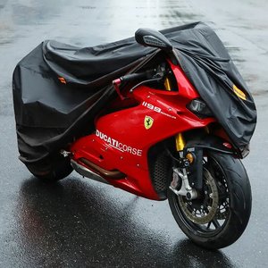 Housse de <span class=keywords><strong>moto</strong></span> réutilisable, anti-poussière, imperméable, avec bandes réfléchissantes et protection UV, <span class=keywords><strong>prix</strong></span> usine - Product Image 3