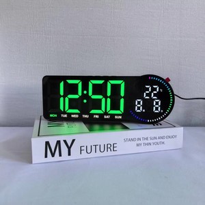 Nouvelle <span class=keywords><strong>horloge</strong></span> murale numérique intelligente <span class=keywords><strong>à</strong></span> LED avec alarme, affichage de la température, affichage des secondes en matrice de points, <span class=keywords><strong>calendrier</strong></span>, montre électronique, décoration de la maison - Product Image 5