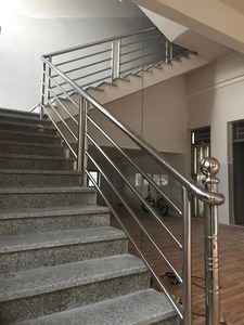 Thép không gỉ tay vịn bệnh viện mua sắm rào cản giao thông xây dựng khu dân cư thoát hiểm sắt rèn cầu thang lan can - Product Image 4