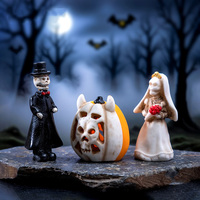 Mini-têtes de morts en résine pour Halloween, décorations de table, figurines de squelettes en résine DIY, ornements artisanaux pour Halloween