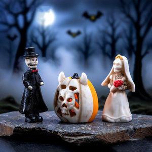Miniaturas de Calaveras de Resina para Halloween, Decoración de Mesa, Manualidades, Figuras de Esqueletos de Resina, Adornos - Product Image 4