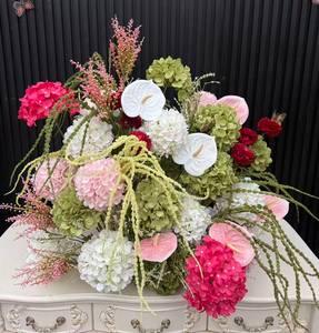 Centrotavola Floreale Personalizzato in Stile Selvaggio con Calla e Ortensie, Sfera di Fiori Artificiali in Seta per Corridoio - Product Image 4