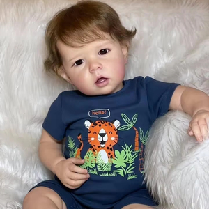 Muñeca <span class=keywords><strong>Reborn</strong></span> de silicona de estilo <span class=keywords><strong>vintage</strong></span> de 20 pulgadas con atuendo retro y extremidades articuladas para regalo de posabilidad para niñas - Product Image 1