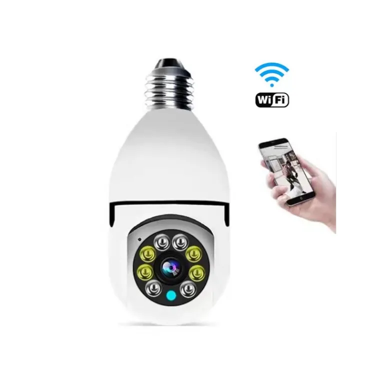 Home Smart Wireless Ip Hd 360 Degree Surveillance Ptz Light Bulb Security Wifi Cctv Network Camera