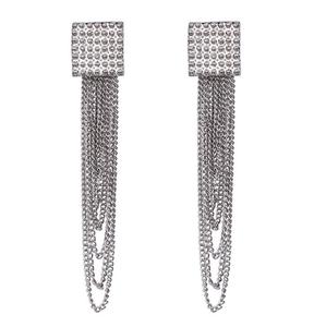 Nuevo estilo de diamantes de imitación Stud pendientes cadenas borla pendientes mujer joyería al por mayor LX6134 - Product Image 2