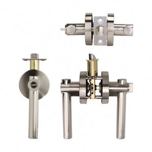 WEKIS High <b>Security</b> South Asian Style Zinc Alloy Door Lock Set with 60mm Backset Cylinder Handle ANSI Grade 3 Nickel Plated - Product Image 1