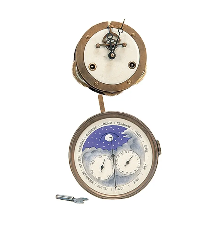 Moon & Star & Sun-Movimiento de reloj mecánico de latón pulido para día y noche, reemplazo de colección de reloj antiguo