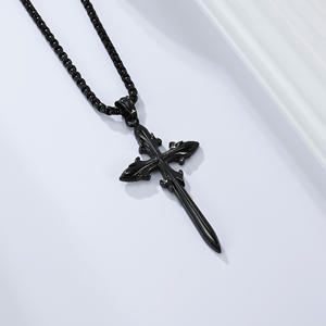 European American Gothic Style Stainless Steel <b>Cross</b> Pendant Necklace Unisex Fashion Jewelry - Product Image 4