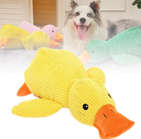 25/32/45cm Mainan Bebek Penenang untuk Anjing, Mainan Kunyah Bebek Kuning yang Tahan Lama untuk Anjing, Perlengkapan Hewan Peliharaan Dalam Ruangan, Mainan Bebek Berbunyi untuk Anjing