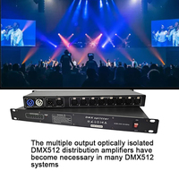 Peralatan Lampu Panggung DMX 8CH Splitter DJ DMX Amplifier Konsol Lampu Panggung DMX 512 Pengontrol Lampu Input dan Output XLR