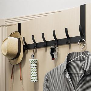 <span class=keywords><strong>Appendiabiti</strong></span> da porta in alluminio, senza foratura, con mensola portaoggetti, da appendere sopra la porta, per ingresso - Product Image 1