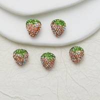 Selina Crystal Ceramic Strawberry Rhinestones-Perles denses à trou droit pour bijoux à bricoler soi-même, chaînes de téléphone et embellissements de vêtements