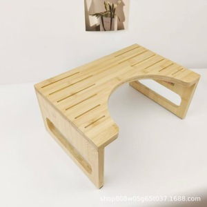 Taburete de baño de bambú para niños y mujeres embarazadas, color madera natural, cuerpo recto grande, taburete elevador multifuncional para baño - Product Image 3