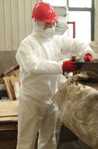 ผ้าโพลีเมอร์แบบใช้แล้วทิ้งผ้าไม่ทอแบบใช้แล้วทิ้งป้องกันฝุ่น PP ป้องกันไฟฟ้าสถิตย์ - Product Image 5