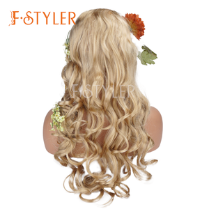 FStyler, peluca sintética para mujer, <span class=keywords><strong>pelo</strong></span> rubio <span class=keywords><strong>largo</strong></span> ondulado <span class=keywords><strong>rizado</strong></span> para disfraces, fiesta de Cosplay, fábrica al por mayor, venta a granel, <span class=keywords><strong>pelucas</strong></span> para mujer - Product Image 3