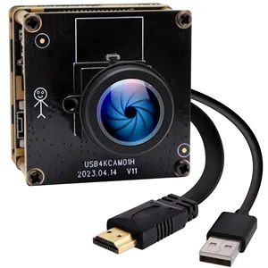 ELP HDMI 4K Fisheye USB Camera Module com lente grande angular de 180 graus H.265 IMX415 Ultra HD 2160P USB Webcam Board para Streaming