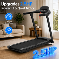 Tapis roulant semi-commercial électrique pliable avec moteur 2,5 CV, vibration, massage et inclinaison automatique
