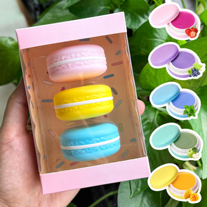 Macaron-shaped vegan <b>lip</b> balm 3-piece macaron <b>lip</b> balm set <b>Cream</b> moisturizing <b>lip</b> balm 5.5g regular size <b>lip</b> balm - Product Image 1