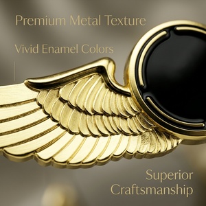 Pin <span class=keywords><strong>de</strong></span> Solapa Personalizado <span class=keywords><strong>de</strong></span> Aleación <span class=keywords><strong>de</strong></span> Zinc con Forma <span class=keywords><strong>de</strong></span> Ala Dorada, Certificado ISO, Diseño Gratuito, Muestreo Rápido para Regalos Corporativos - Product Image 3