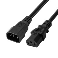Vente directe du fabricant de câbles d'alimentation de haute qualité IEC C13 C14 C19 C20 C21 18/16/14AWG Bleu/rouge/noir Connecteur