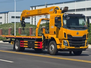 Personnalisation FAW Tilt Tray Recovery 2 Car Carrier Flat Bed Tow Truck avec 8 tonnes <span class=keywords><strong>Grue</strong></span> à flèche télescopique Treuil 8 t (LHD, RHD) - Product Image 4