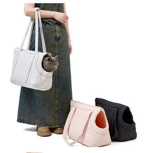 Bolsa de transporte para mascotas pequeña de invierno de alta calidad, bolsa de hombro para exteriores para perros a cuadros de lujo <span class=keywords><strong>S</strong></span> y L - Product Image 2