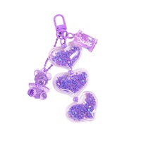 1PC Mignon Porte-clés pour sac, boîte à écouteurs, clés, accessoires, avec motifs dessin animé, paillettes, cœur, animal, bonbon, ours, pour amis et amoureux