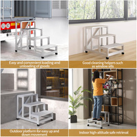 Échelle industrielle en alliage d'aluminium à 4 marches, capacité 300 kg, portable pour cuisine, entrepôt, supermarché, extérieur et escalier