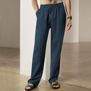 <span class=keywords><strong>Pantaloni</strong></span> Casual a gamba dritta con Logo personalizzato di ultima generazione <span class=keywords><strong>pantaloni</strong></span> in <span class=keywords><strong>pigiama</strong></span> di <span class=keywords><strong>cotone</strong></span> 100% <span class=keywords><strong>cotone</strong></span> e lino <span class=keywords><strong>pantaloni</strong></span> larghi da <span class=keywords><strong>uomo</strong></span> - Product Image 3