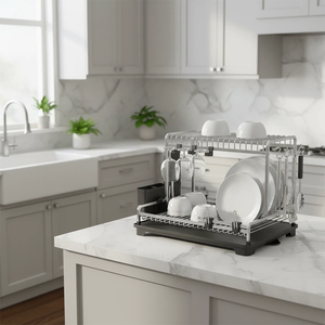 Étagère de <span class=keywords><strong>rangement</strong></span> de cuisine en aluminium extensible à plusieurs niveaux, étagère verticale à plusieurs niveaux, extensible, pour bols, assiettes, <span class=keywords><strong>couverts</strong></span>, tasses - Product Image 5