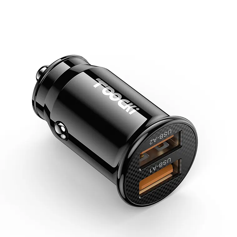 Toocki brand quick charging qc 3.0 5v 3.1a 30W dual usb car charger adapter mini usb dual car charger