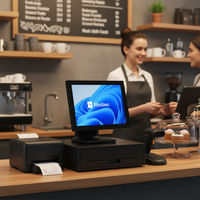 Terminal de point de vente (TPV) pour supermarché de 15 pouces avec Windows 7/10, Wi-Fi 6, USB3.0, garantie d'un an