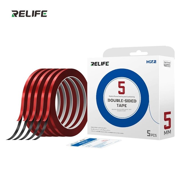RELIFE HX2 Red Film Black Foam Double-sided Tape Strong Adhesion No Residue for Mobile Phone Curved Screen Repair Work